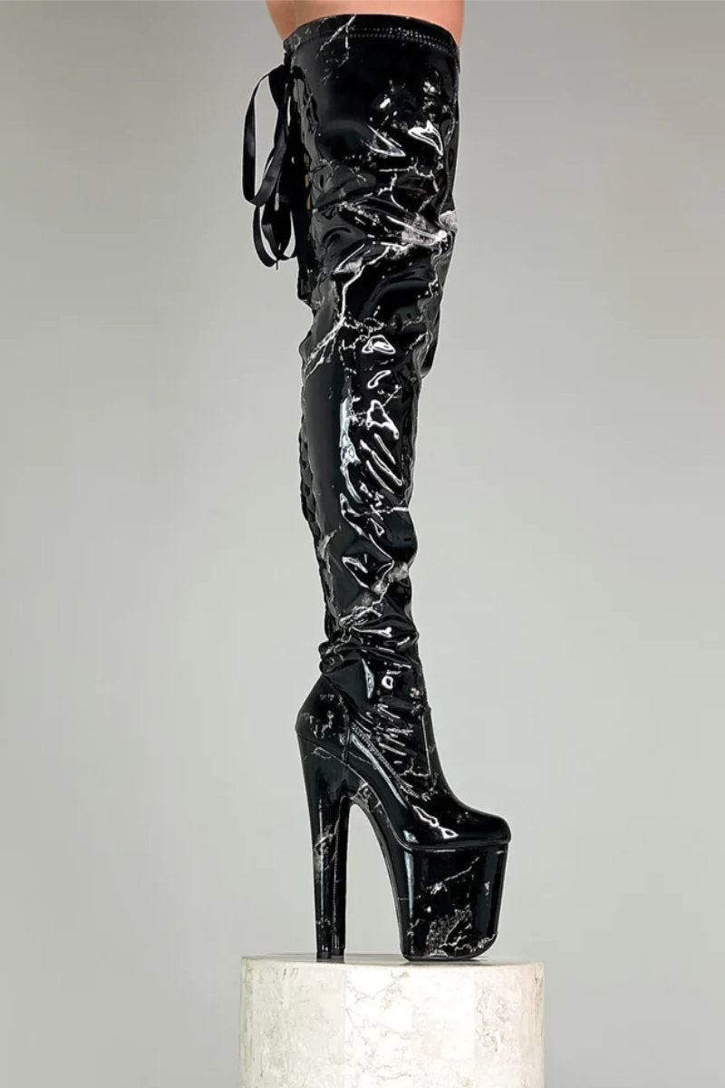 Hella Heels Renaissance Slim Thigh High 8inch Boots - Confession-Hella Heels-Pole Junkie