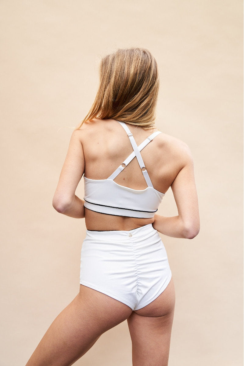 Lunalae Missy High Waist Bottoms - Recycled White-Lunalae-Pole Junkie