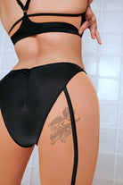 CXIX Silhouette Plunge Bralette - Black with Cream-Creatures of XIX-Pole Junkie