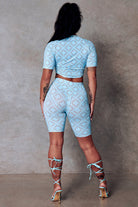 CXIX 119 Statement Crop Tee - Blue Print-Creatures of XIX-Pole Junkie