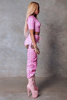 CXIX 119 Statement Crop Tee - Pink Print-Creatures of XIX-Pole Junkie