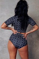 CXIX 119 Statement Crop Tee - Black Print-Creatures of XIX-Pole Junkie