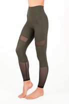 Dragonfly Barbara Leggings - Khaki Mesh-Dragonfly-Pole Junkie