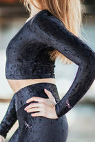 Dragonfly Pavi Crop Top - Velvet Black-Dragonfly-Pole Junkie