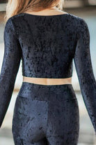 Dragonfly Pavi Crop Top - Velvet Black-Dragonfly-Pole Junkie