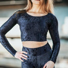 Dragonfly Pavi Crop Top - Velvet Black-Dragonfly-Pole Junkie