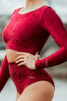 Dragonfly Pavi Crop Top - Velvet Red-Dragonfly-Pole Junkie