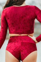 Dragonfly Pavi Crop Top - Velvet Red-Dragonfly-Pole Junkie