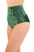 Dragonfly Betty High-Waisted Shorts - Velvet Emerald-Dragonfly-Pole Junkie