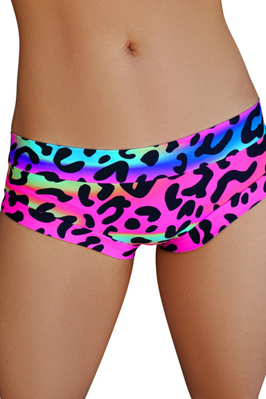 Cleo the Hurricane Hot Pants - Neon Leopard-Cleo the Hurricane-Pole Junkie
