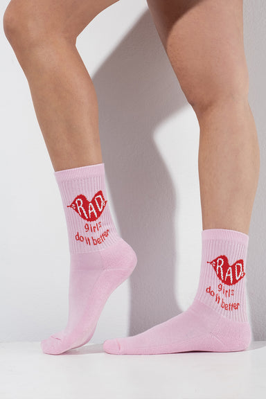 RAD Girls do it Better Socks - Pink-RAD-Pole Junkie