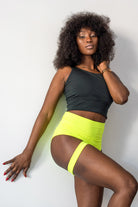 Pole Addict Basic Straps Garter Shorts - Neon Yellow-Pole Addict-Pole Junkie