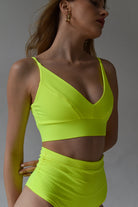 Pole Addict Lena Basic Top - Neon Yellow-Pole Addict-Pole Junkie