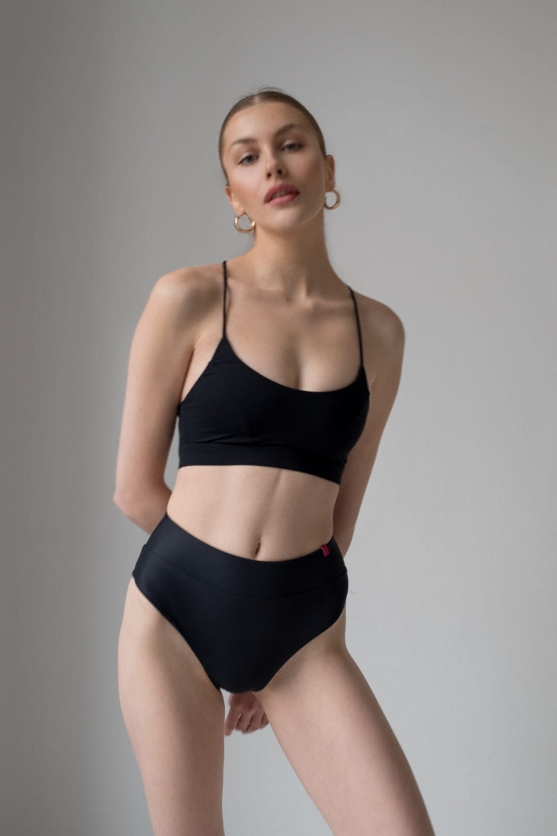 Pole Addict Isla High Waisted Bottoms - Black-Pole Addict-Pole Junkie
