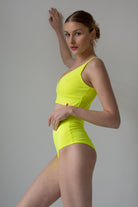 Pole Addict Scrunch Butt Basic High Waist Shorts - Neon Yellow-Pole Addict-Pole Junkie