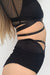 Lunalae Sasha V Cut Out Long Sleeve Top - Recycled Black Mesh-Lunalae-Pole Junkie