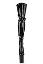 Pleaser USA Flamingo-3063 8inch Thigh High Pleaser Boots - Patent Black-Pleaser USA-Pole Junkie