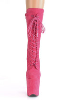 Pleaser USA Flamingo-1050FS Faux Suede 8inch Pleaser Boots - Hot Pink-Pleaser USA-Pole Junkie