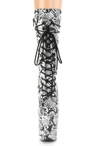 Pleaser USA Flamingo-1050SP 8inch Pleaser Boots - White Snake-Pleaser USA-Pole Junkie