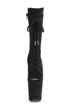 Pleaser USA Flamingo-1051FS Faux Suede 8inch Peep Toe Pleaser Boots - Black-Pleaser USA-Pole Junkie