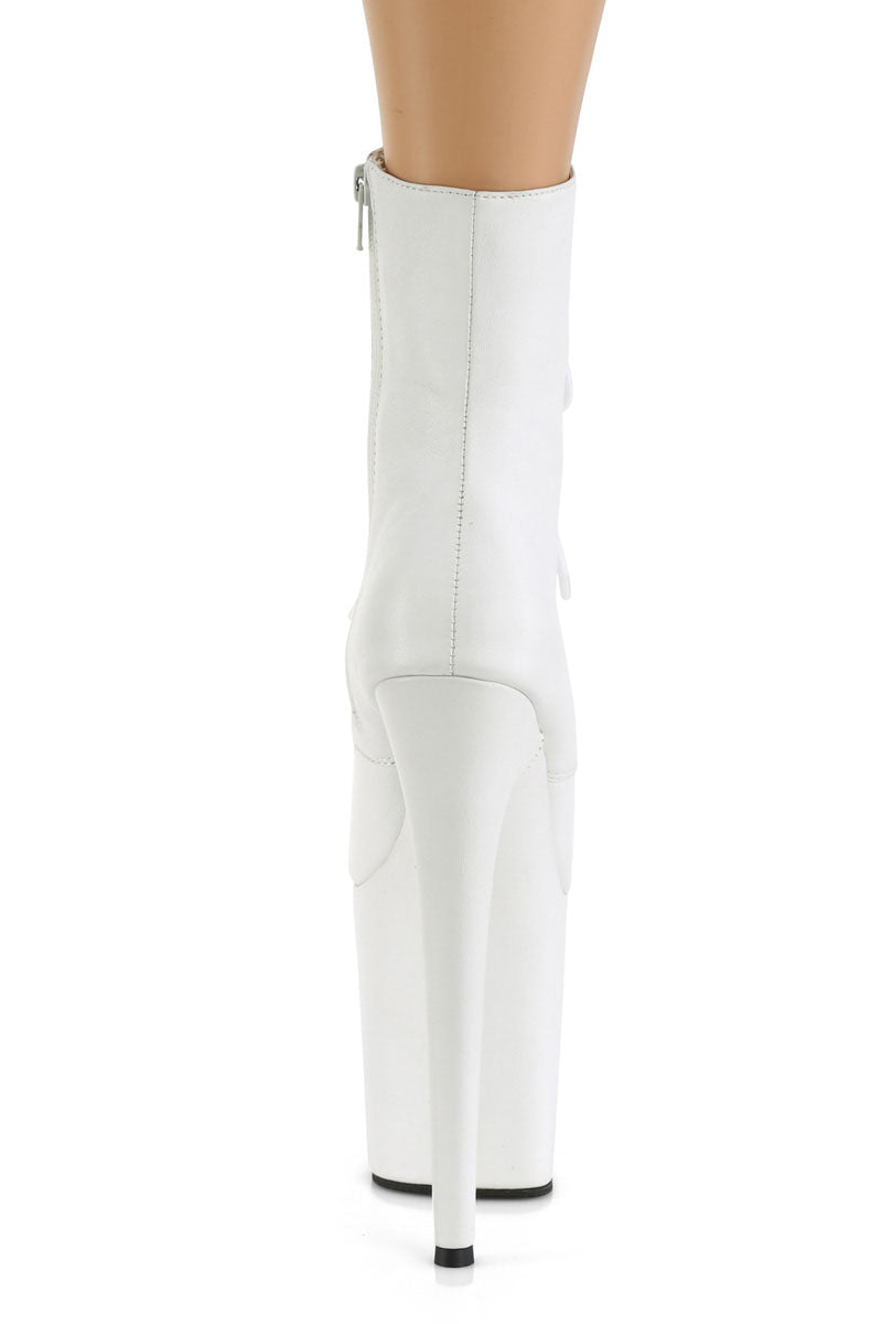 Pleaser USA Flamingo-1020LWR 8inch Real Leather Boots - Matte White-Pleaser USA-Pole Junkie