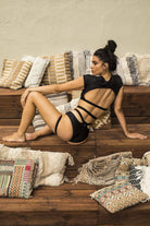 Paradise Chick Frankie Wrap Top - Black-Paradise Chick-Pole Junkie