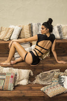 Paradise Chick Frankie Garter Shorts - Black-Paradise Chick-Pole Junkie