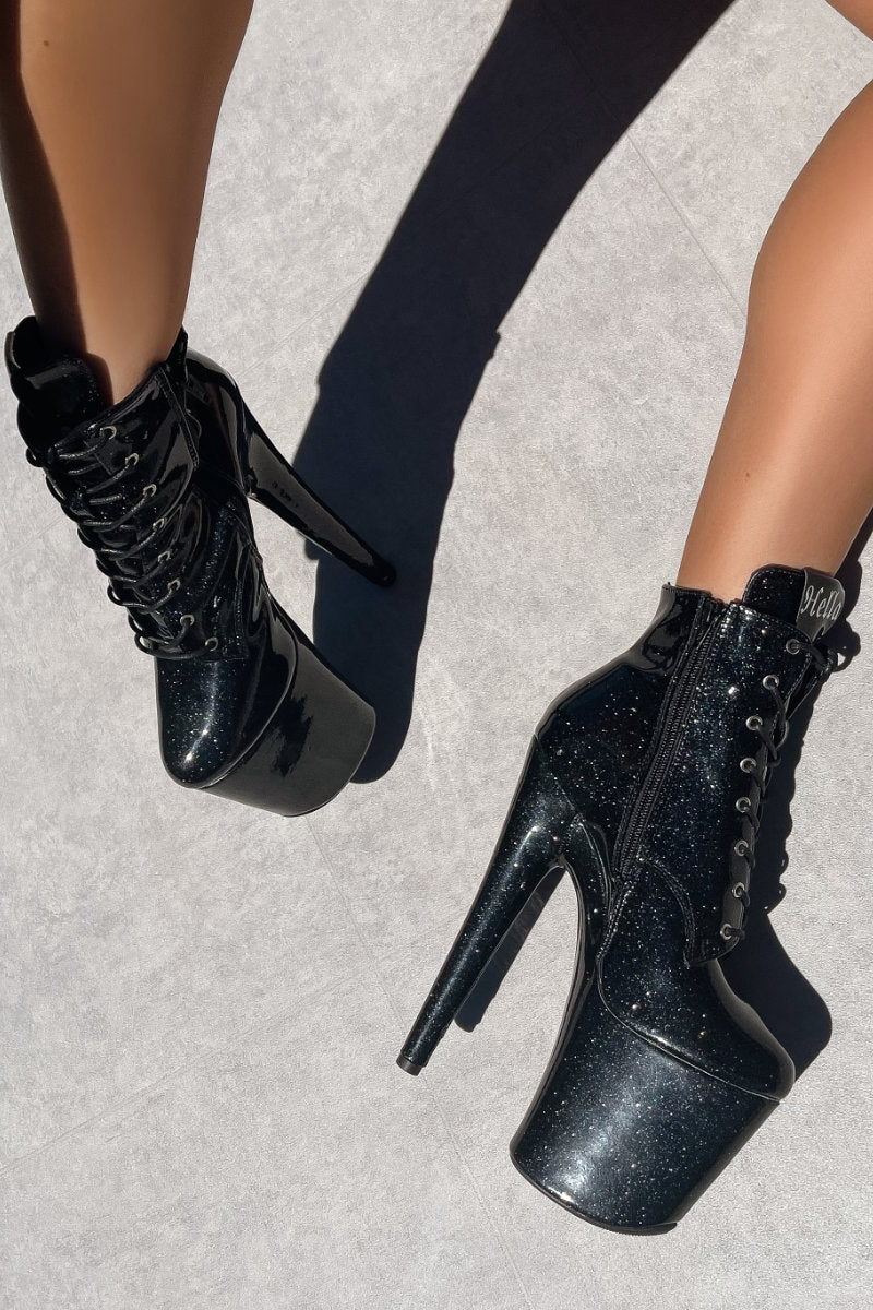 Hella Heels The Glitterati 8inch Ankle Boots - Sin City-Hella Heels-Pole Junkie