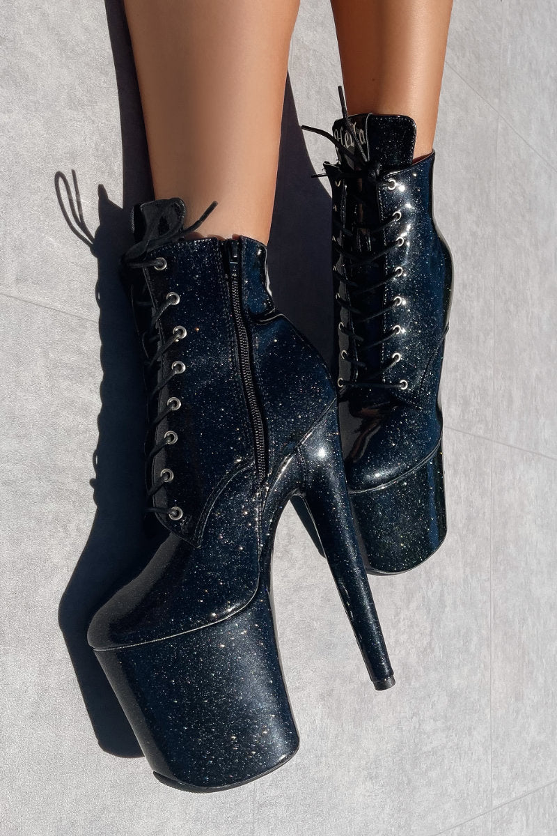 Hella Heels The Glitterati 8inch Ankle Boots - Sin City-Hella Heels-Pole Junkie