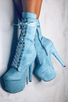 Hella Heels High BabyDoll 7inch Boots - Baby Blue-Hella Heels-Pole Junkie