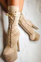 Hella Heels High BabyDoll 7inch Boots - Sand-Hella Heels-Pole Junkie