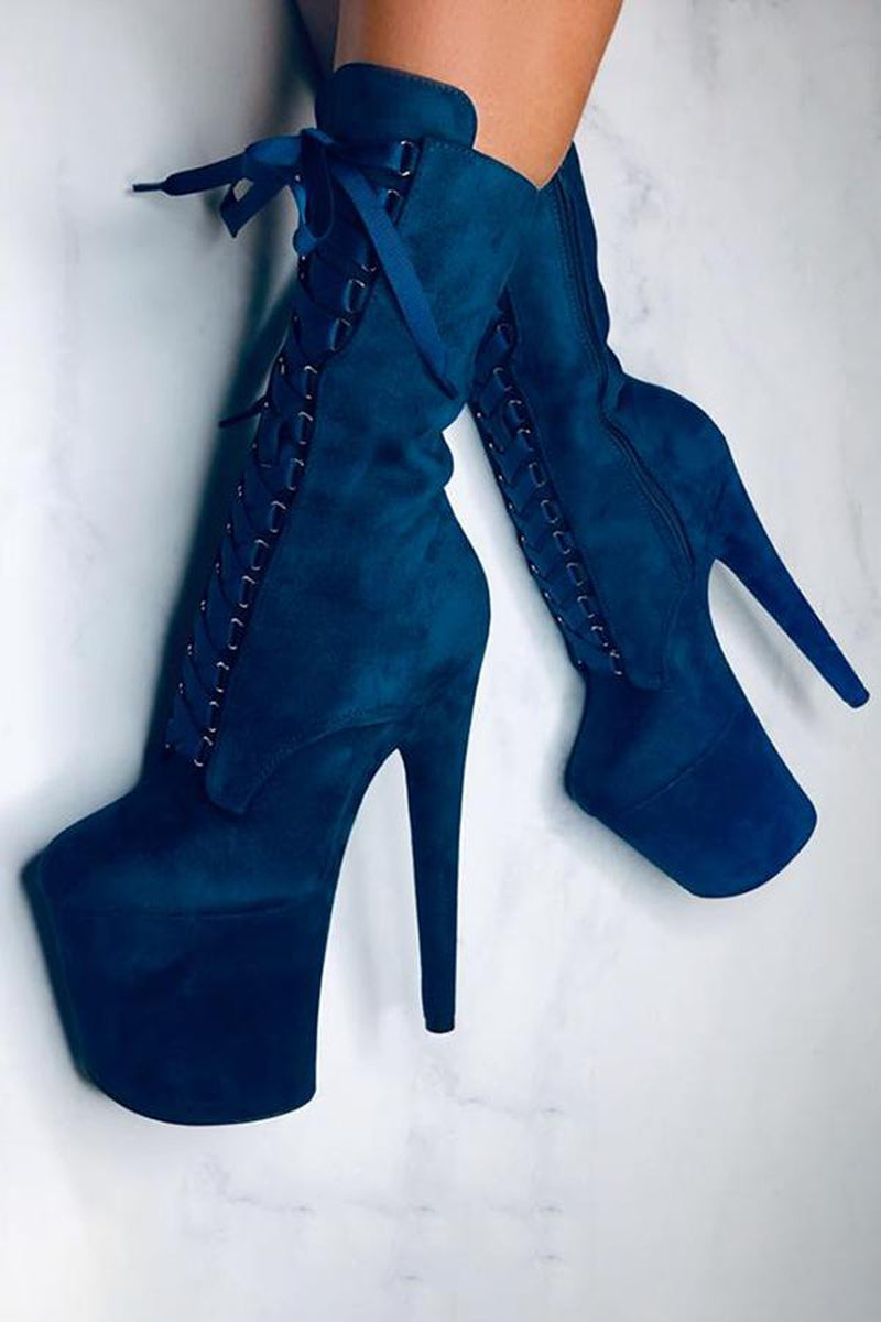 Hella Heels High BabyDoll 8inch Boots - Teal – Pole Junkie