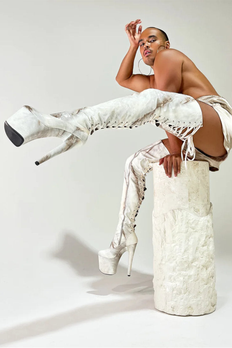 Hella Heels Renaissance Thicc Thigh High 8inch Boots - Hope-Hella Heels-Pole Junkie