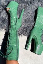 Hella Heels Killing Adam Open Toe Knee High Boots - 8inch-Hella Heels-Pole Junkie