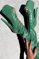 Hella Heels Killing Adam Open Toe Knee High Boots - 8inch-Hella Heels-Pole Junkie