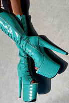 Hella Heels Killing Eve Open Toe Knee High Boots - 8inch-Hella Heels-Pole Junkie