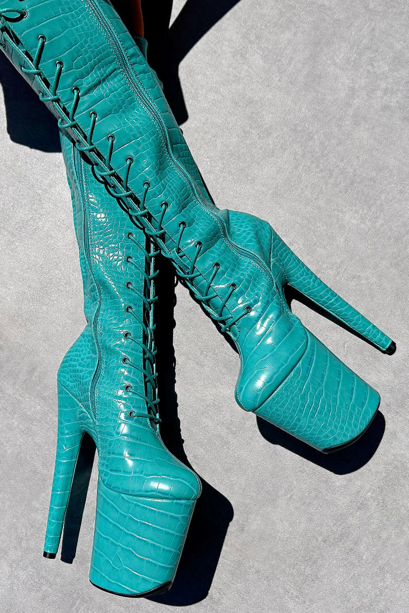 Hella Heels Killing Eve Knee High Boots - 8inch-Hella Heels-Pole Junkie