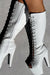 Hella Heels Ghosted Open Toe Knee High Boots - 8inch-Hella Heels-Pole Junkie