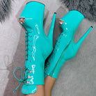 Hella Heels LipKit Open Toe 8inch Boots - Minted-Hella Heels-Pole Junkie
