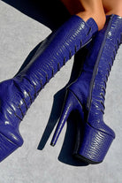 Hella Heels Play Dead Knee High Boots - 8inch-Hella Heels-Pole Junkie