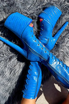 Hella Heels Electric Boa Open Toe Knee High Boots - 8inch-Hella Heels-Pole Junkie