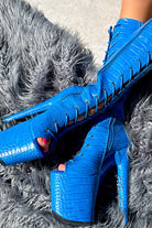 Hella Heels Electric Boa Open Toe Knee High Boots - 8inch-Hella Heels-Pole Junkie