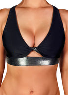 Cleo the Hurricane Twist Sports Bra - Metallic Chrome-Cleo the Hurricane-Pole Junkie