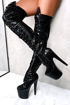 Hella Heels The Glitterati Thigh High 8inch Boots - Sin City-Hella Heels-Pole Junkie