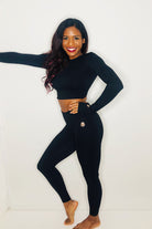 Olra Activewear Signature Leggings - Black-Olra Activewear-Pole Junkie