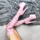Hella Heels The Glitterati Thigh High 8inch Boots - Sugarbaby-Hella Heels-Pole Junkie