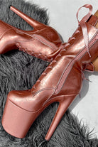 Hella Heels 8inch Ankle Boots - Rose Gold-Hella Heels-Pole Junkie