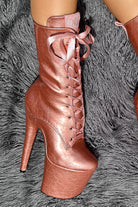 Hella Heels 8inch Ankle Boots - Rose Gold-Hella Heels-Pole Junkie