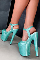 Hella Heels The Glitterati 8inch Stilettos - Baby Blues-Hella Heels-Pole Junkie