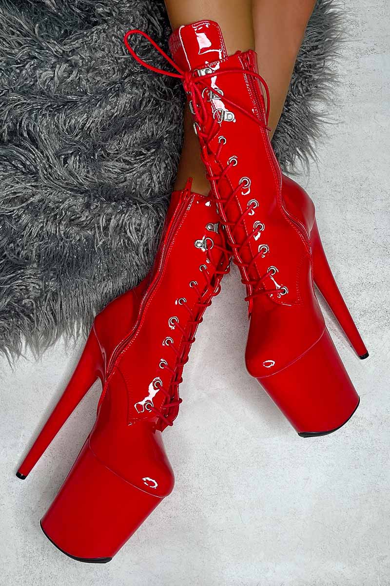 Hella Heels LipKit 8inch Boots - Cherry Pie-Hella Heels-Pole Junkie